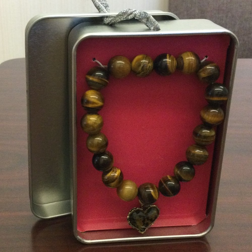 NIB Brown Tigereye Bead Bracelet  Stretch